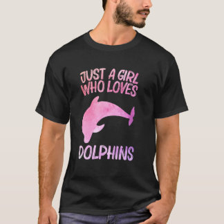 Camiseta Apenas Uma Menina Que Ama Golfinhos Para Mulheres 