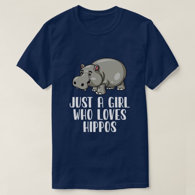 Camiseta Apenas Uma Menina Que Ama Hippos (Frente do Design)