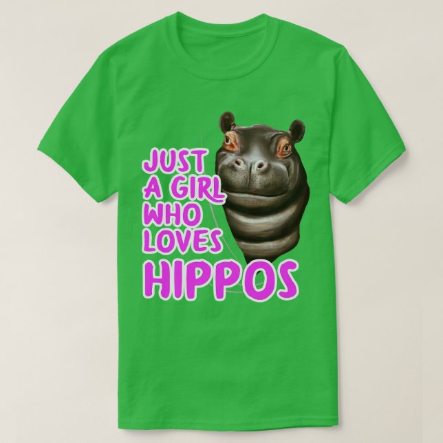 Camiseta Apenas Uma Menina Que Ama Hippos (Frente do Design)