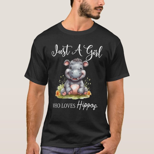 Camiseta Apenas Uma Menina Que Ama Hippos 7 (Frente)