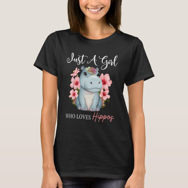 Camiseta Apenas Uma Menina Que Ama Hippos 8 (Frente)