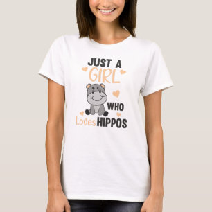 Camiseta Apenas Uma Menina Que Ama Hippos Cute Hippo