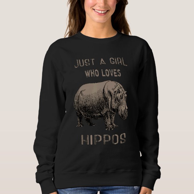Camiseta Apenas Uma Menina Que Ama Hippos Roupa De Roupa Hi (Frente)