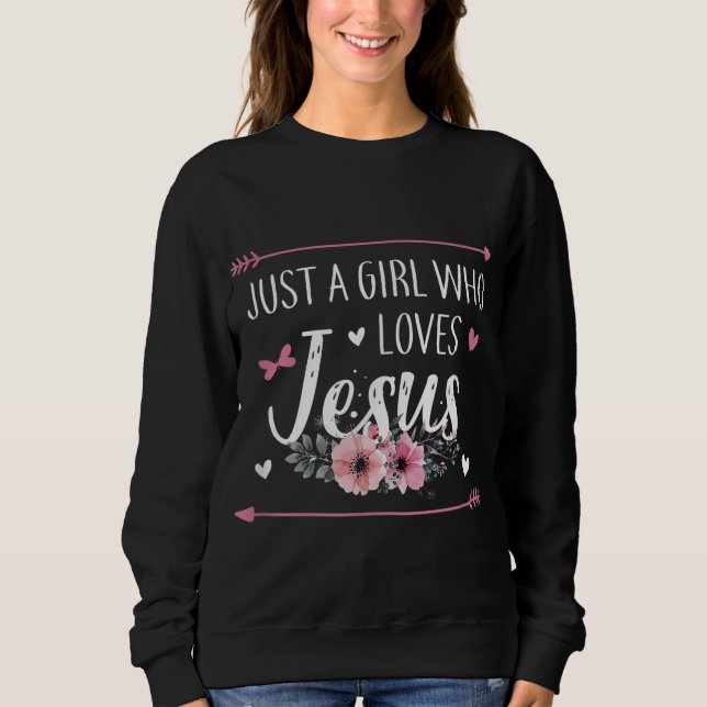 Camiseta Apenas Uma Menina Que Ama Jesus Cristão Religioso (Frente)