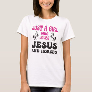 Camiseta Apenas Uma Menina Que Ama Jesus E Cavalos