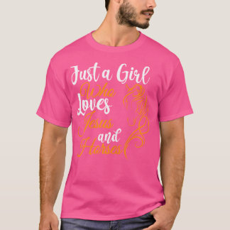 Camiseta Apenas Uma Menina Que Ama Jesus E Cavalos Cristão