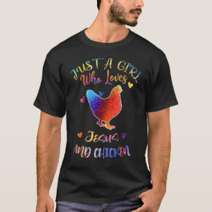 Camiseta Apenas Uma Menina Que Ama Jesus E Frango Cristão