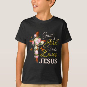 Camiseta Apenas Uma Menina Que Ama Jesus Fé Cristã Cristo