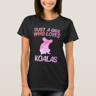 Camiseta Apenas Uma Menina Que Ama Koalas Para Mulheres Que
