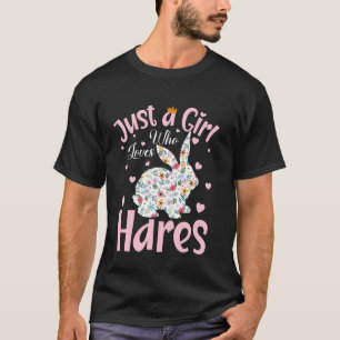 Camiseta Apenas Uma Menina Que Ama Lebres Mulheres Meninas 