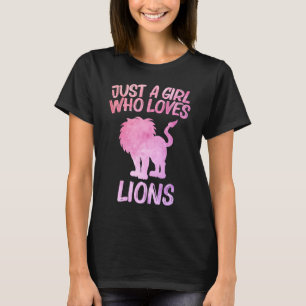 Camiseta Apenas Uma Menina Que Ama Leões Para Mulheres Lion