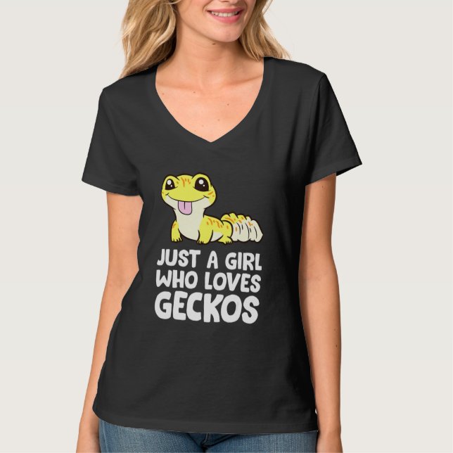 Camiseta Apenas Uma Menina Que Ama Leopard Geckos (Frente)
