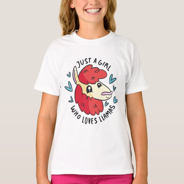 Camiseta Apenas Uma Menina Que Ama Lhamas (Frente)