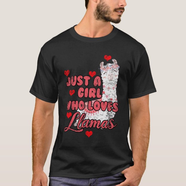 Camiseta Apenas Uma Menina Que Ama Lhamas (Frente)