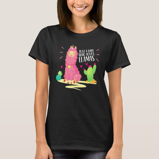 Camiseta Apenas Uma Menina Que Ama Lhamas (Frente)