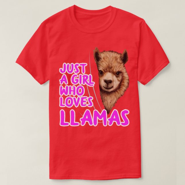 Camiseta Apenas Uma Menina Que Ama Lhamas (Frente do Design)