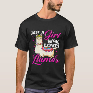 Camiseta Apenas Uma Menina Que Ama Lhamas Fofinhas E Fofas