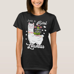 Camiseta Apenas Uma Menina Que Ama Llamas Llama Animal Cute