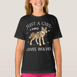 Camiseta Apenas Uma Menina Que Ama Lobos