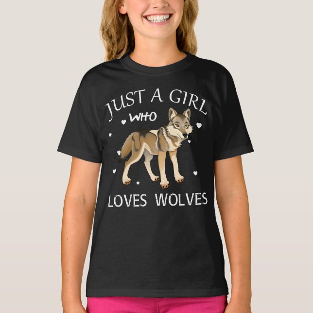 Camiseta Apenas Uma Menina Que Ama Lobos (Frente)
