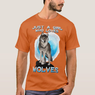 Camiseta Apenas Uma Menina Que Ama Lobos