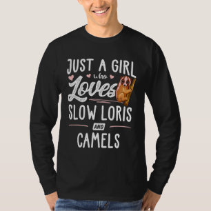 Camiseta Apenas Uma Menina Que Ama Loris Lenta E Mulheres D