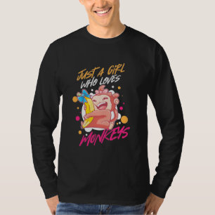 Camiseta Apenas Uma Menina Que Ama Macacos