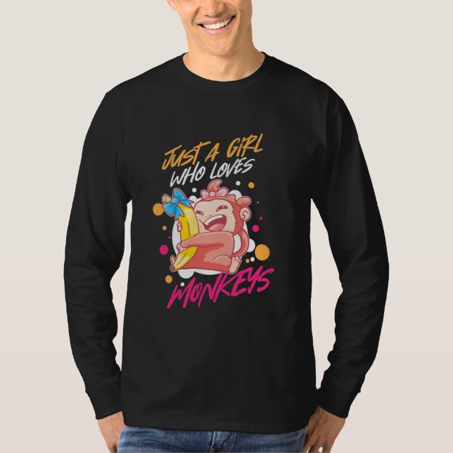 Camiseta Apenas Uma Menina Que Ama Macacos (Frente)