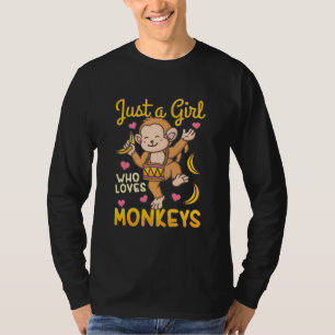 Camiseta Apenas Uma Menina Que Ama Macacos
