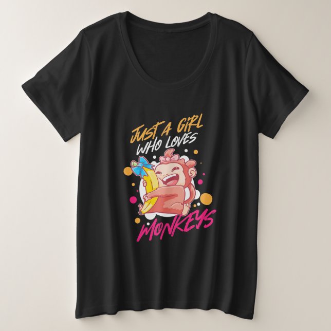 Camiseta Apenas Uma Menina Que Ama Macacos (Frente do Design)