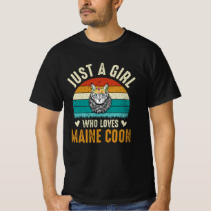 Camiseta Apenas Uma Menina Que Ama Maine Coon