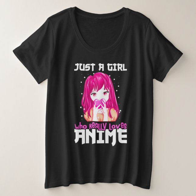 Camiseta Apenas Uma Menina Que Ama Mesmo Anime (Frente do Design)