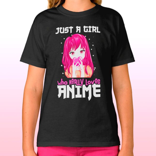 Camiseta Apenas Uma Menina Que Ama Mesmo Anime (Criador carregado)