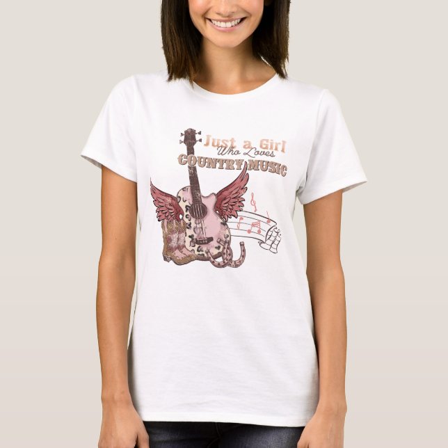 Camiseta Apenas Uma Menina Que Ama Música De Campo (Frente)