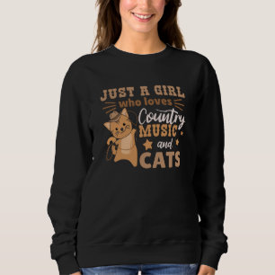 Camiseta Apenas Uma Menina Que Ama Música De Campo E Gatos
