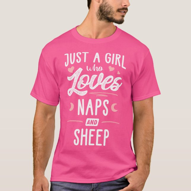 Camiseta Apenas Uma Menina Que Ama Naps E Ovelhas (Frente)