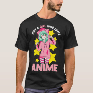 Camiseta Apenas Uma Menina Que Ama O Anime Kawaii Japonês M