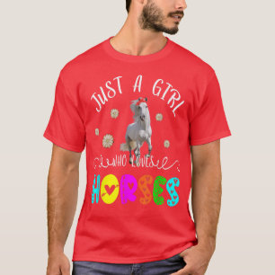 Camiseta Apenas Uma Menina Que Ama O Arco De Cavalo Floral