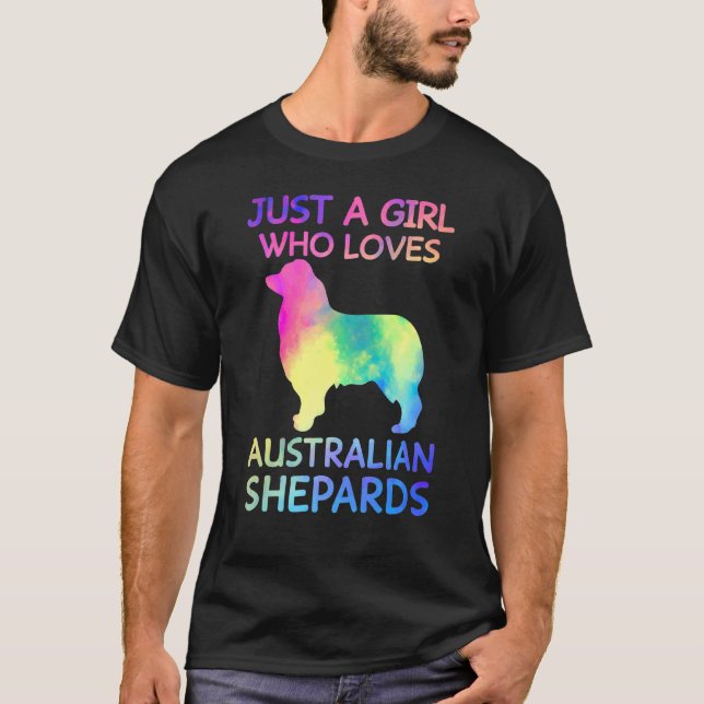 Camiseta Apenas Uma Menina Que Ama O Cão De Pastores Austra (Frente)