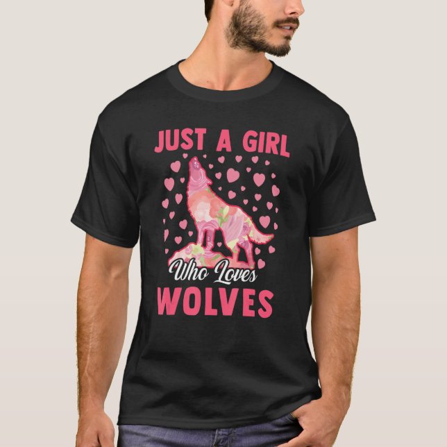 Camiseta Apenas Uma Menina Que Ama O Fato De Lobo Lobo (Frente)