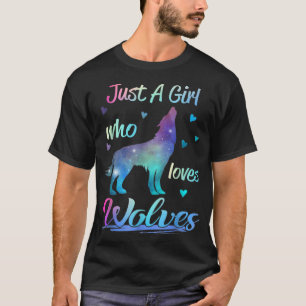 Camiseta Apenas Uma Menina Que Ama O Lobo Animal