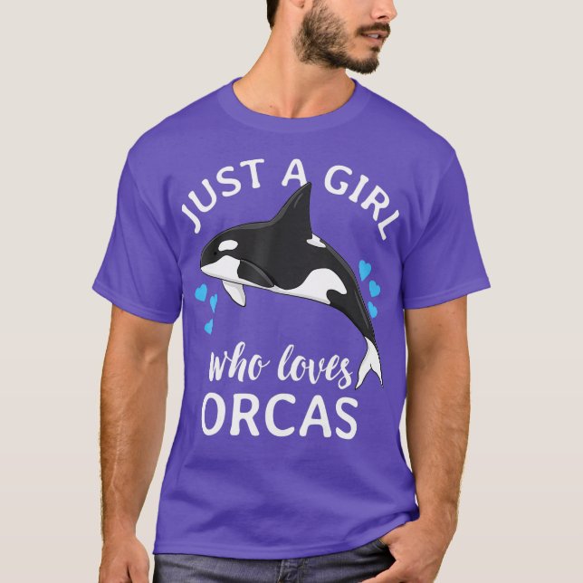 Camiseta Apenas Uma Menina Que Ama O Mar De Baleias Assassi (Frente)