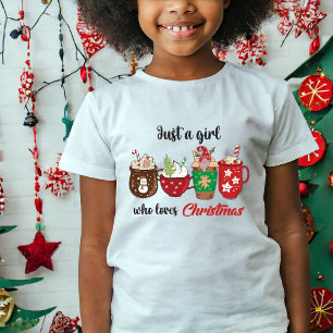 Camiseta Apenas Uma Menina Que Ama O Moderno De Natal