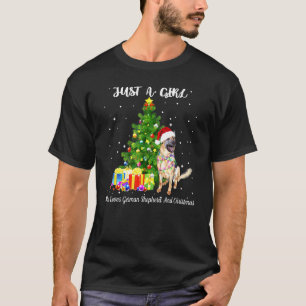 Camiseta Apenas Uma Menina Que Ama O Natal Do German shephe
