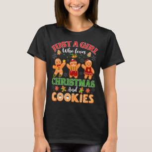 Camiseta Apenas Uma Menina Que Ama O Natal E Cookies Ginger