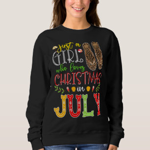 Camiseta Apenas Uma Menina Que Ama O Natal Em Chinelos De J