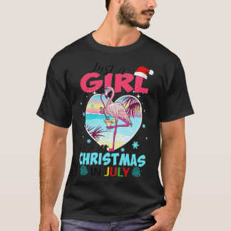 Camiseta Apenas Uma Menina Que Ama O Natal Em Julho De Verã