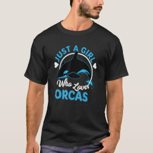 Camiseta Apenas Uma Menina Que Ama O Ocea Mar De Baleias As