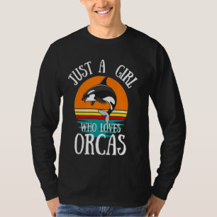 Camiseta Apenas Uma Menina Que Ama O Orcas Retro Sunset Lon