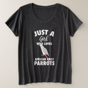 Camiseta Apenas Uma Menina Que Ama O Papagaio Da Cinza Afri